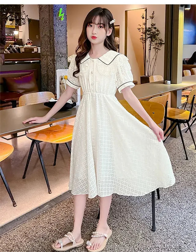 Girls' Dress 2025 Summer New Style Little Girl Princess Dress Stylish Children's Summer Dress