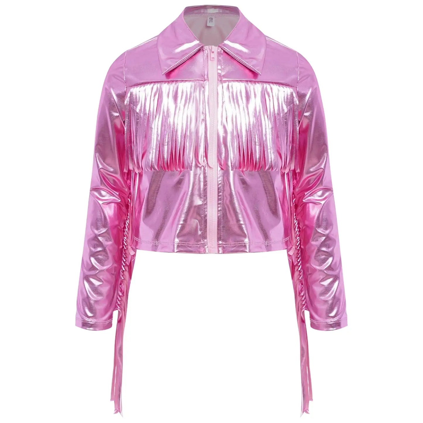 Kids Girls Long Sleeve Casual Sports Bomber Jackets Jazz Hip-hop Street Dance Costume Boys Shiny Metallic Baseball Outwear Coats
