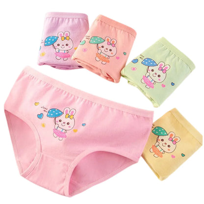 Girls Briefs Fine Cotton Underwear Cute Prints Panties Kids Breathable Soft Healthy Underpants Girls Boxer 4pcs/Lot Size 3-10T