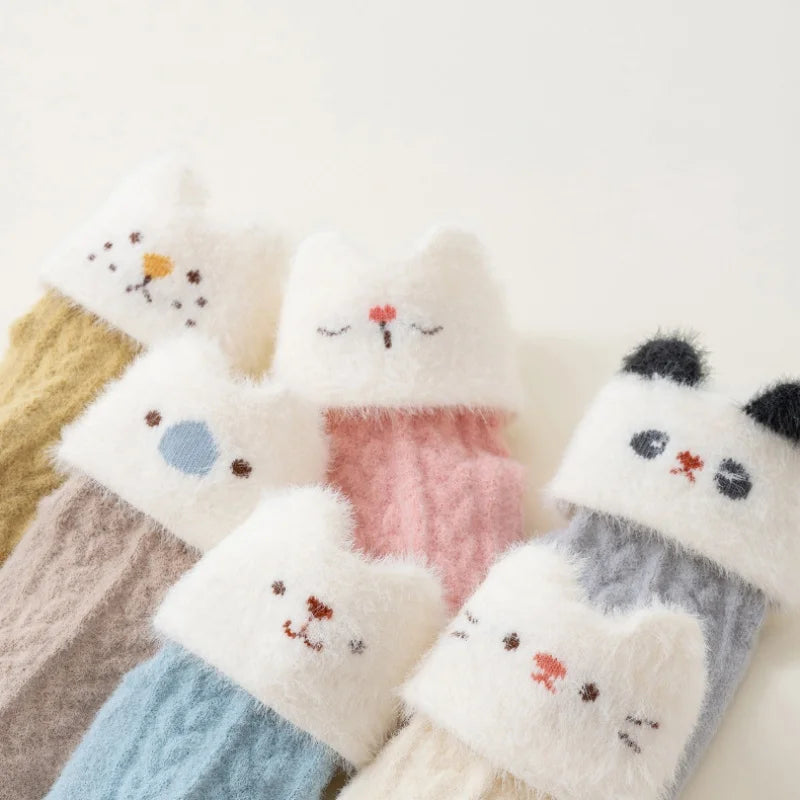 Newborn Baby Socks For Girls Boys Winter Warm Thick Cartoon Infant Toddler Sock Outdoors Warm Children's Floor Socks 0-5Years