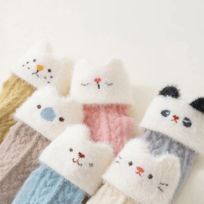 Newborn Baby Socks For Girls Boys Winter Warm Thick Cartoon Infant Toddler Sock Outdoors Warm Children's Floor Socks 0-5Years