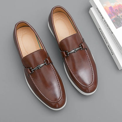 Men's Dress Shoes Slip On Leather Loafers Men Comfortable Casual Leather Shoes For Men Trend Office Social Casual Business Shoes
