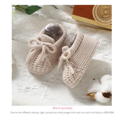 Infant Baby Shoes Knitted Newborn Boys Girl Footwear Fashion Solid Shallow Boots Shallow Kid 0-18M Clothing Accessories Handmade