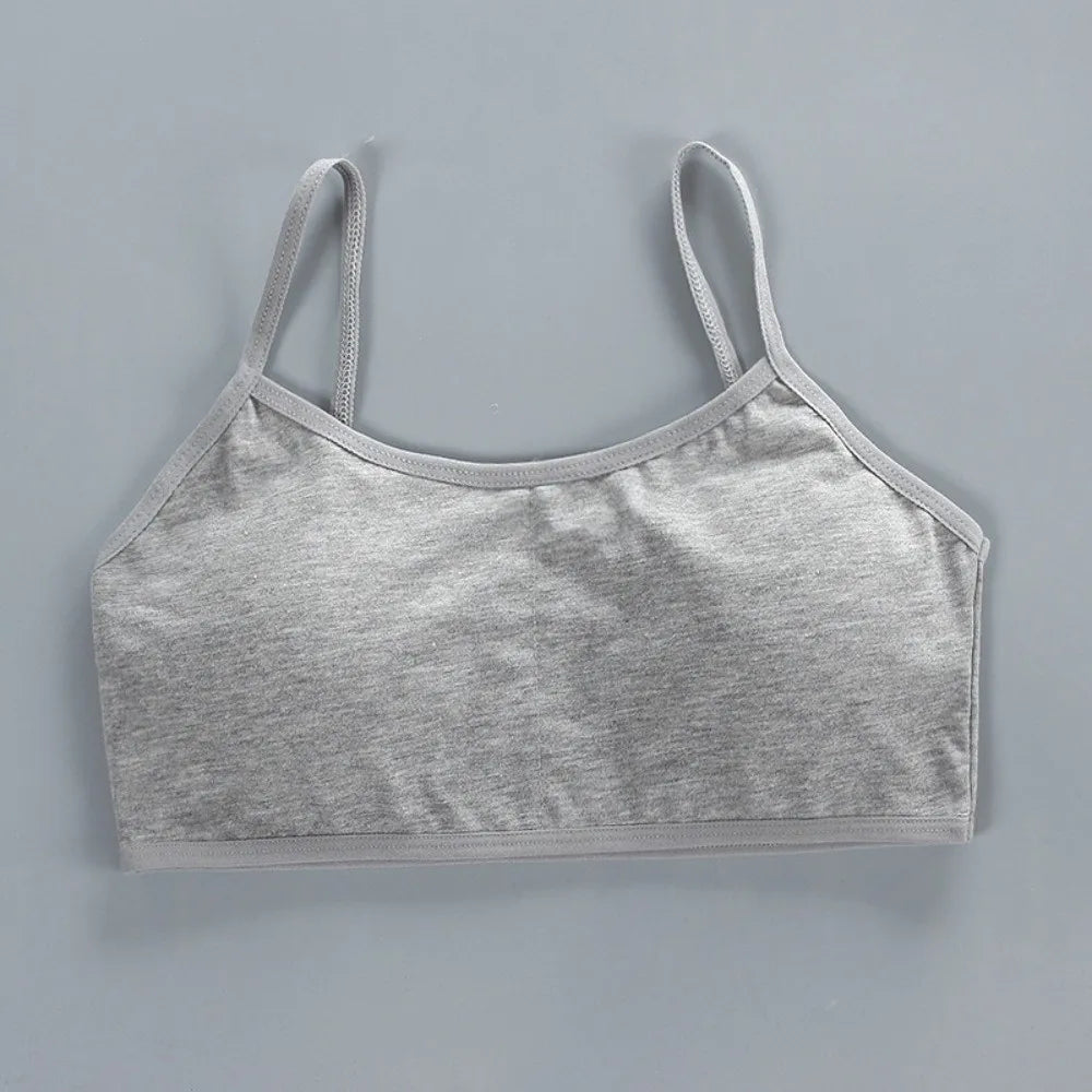 Cotton Teenage Girls Bras Casual Elastic Padded Vests Underwear Developmental Bras Sports Training Bra