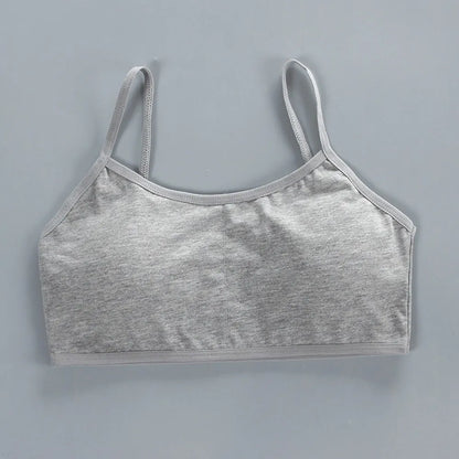 Cotton Teenage Girls Bras Casual Elastic Padded Vests Underwear Developmental Bras Sports Training Bra