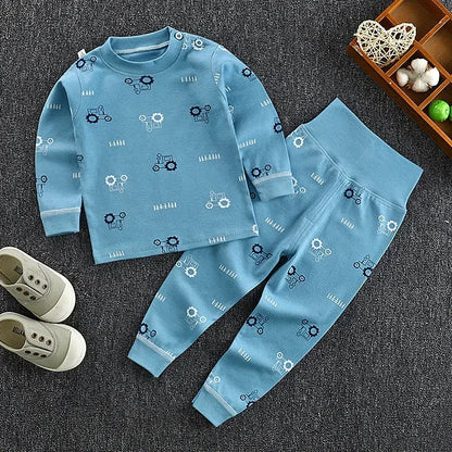 Baby Pajamas Children's Underwear Suit Boys and Girls' Pure Cotton High-waisted Autumn Clothes Autumn Pants Home Clothes
