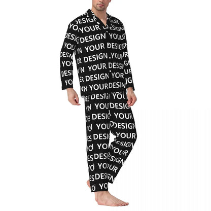 Pajamas Mens Add Design Room Sleepwear Custom DIY Made Your Image Two Piece Loose Pajama Sets Long Sleeves Oversized Home Suit