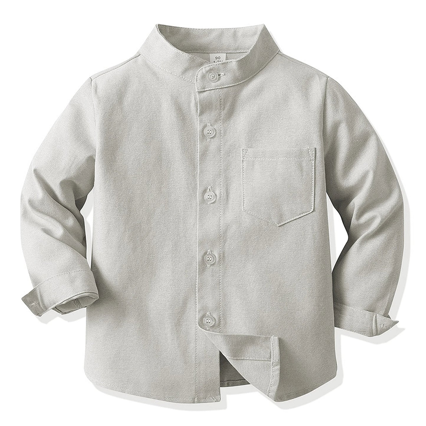 Girls' School Uniform,Long/Short Sleeve Blouse,Single Breasted High Collar Boys Shirts,Formal Kids Button-Down Gentleman Tops