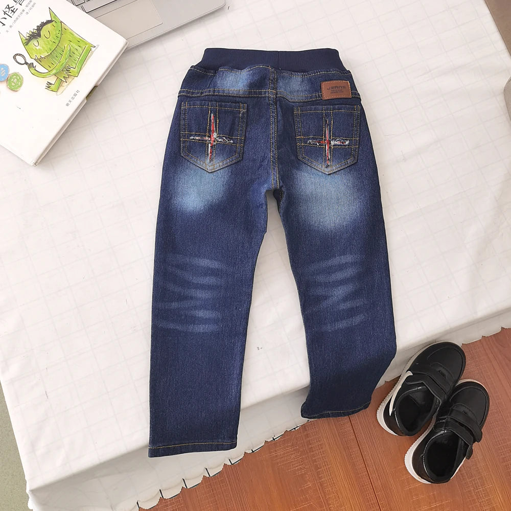 IENENS Teen Boy Clothes Straight Slim Casual Jeans For 4-10 Years Old Spring Fall Kids Denim Pants