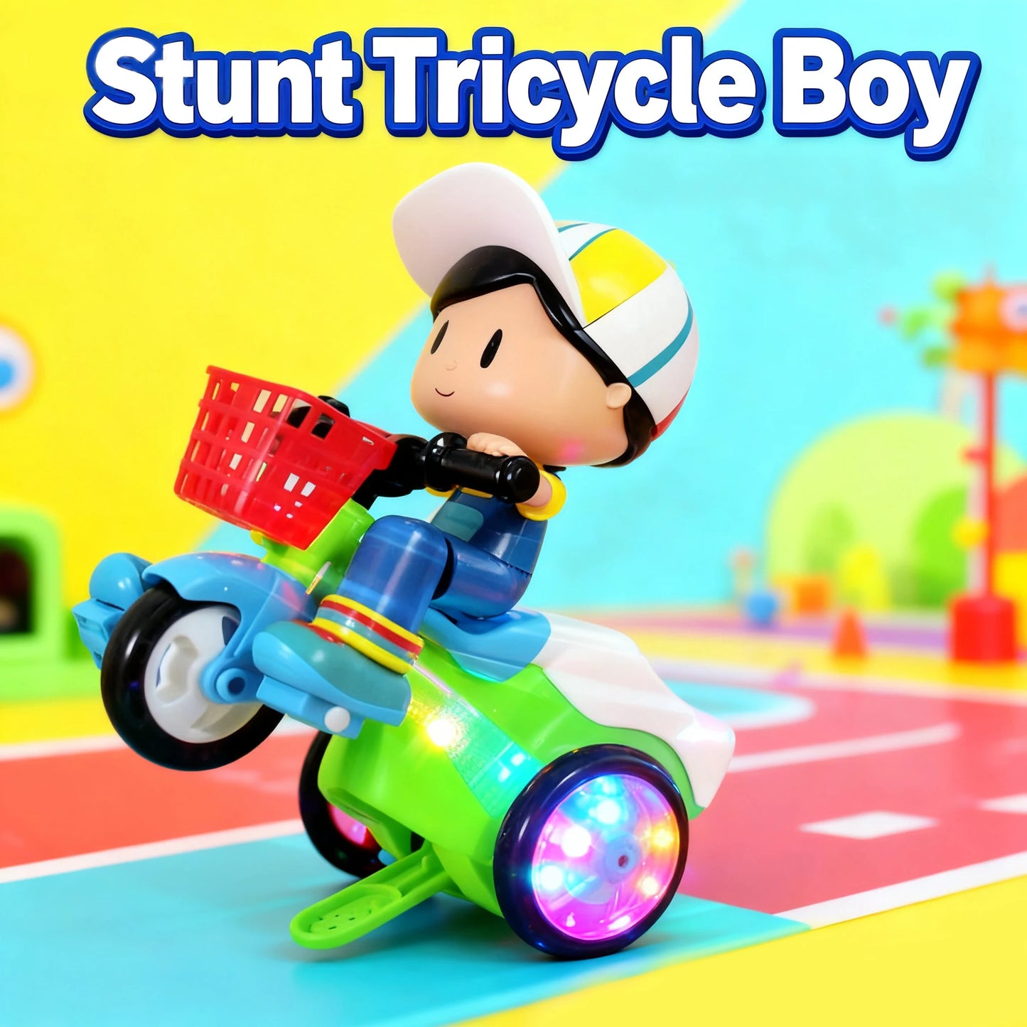 Big Head Boy Three-Wheel Toy Car Stunt Rotation with Colorful Sound And Light Baby's Favorite Holiday Gift for Kids