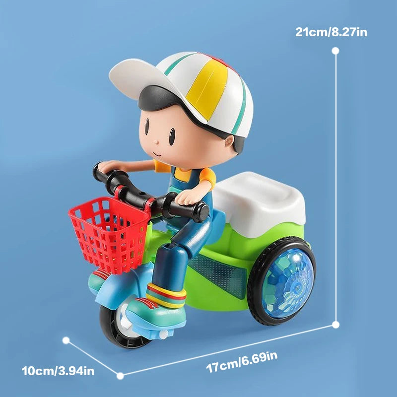 Big Head Boy Three-Wheel Toy Car Stunt Rotation with Colorful Sound And Light Baby's Favorite Holiday Gift for Kids