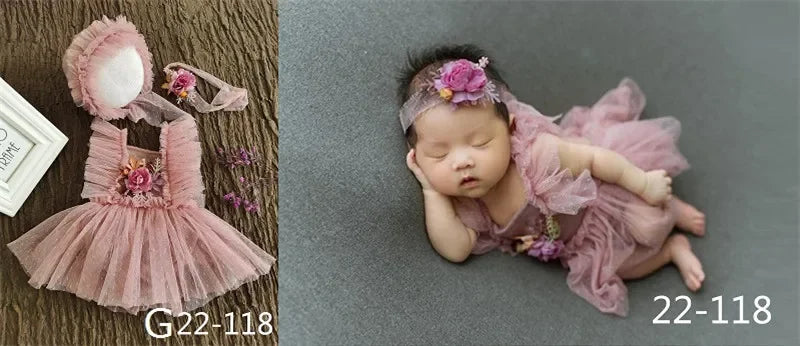 Newborn Photography Props Baby Girl Hat Shoes Lace Romper Bodysuits Outfits Photo Clothing Fotografia Boy Costume Accessories
