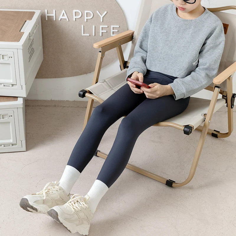 Girls' Shark Shorts for Spring and Autumn; Thin Children's Tights with High Elasticity; Nine-inch Pants