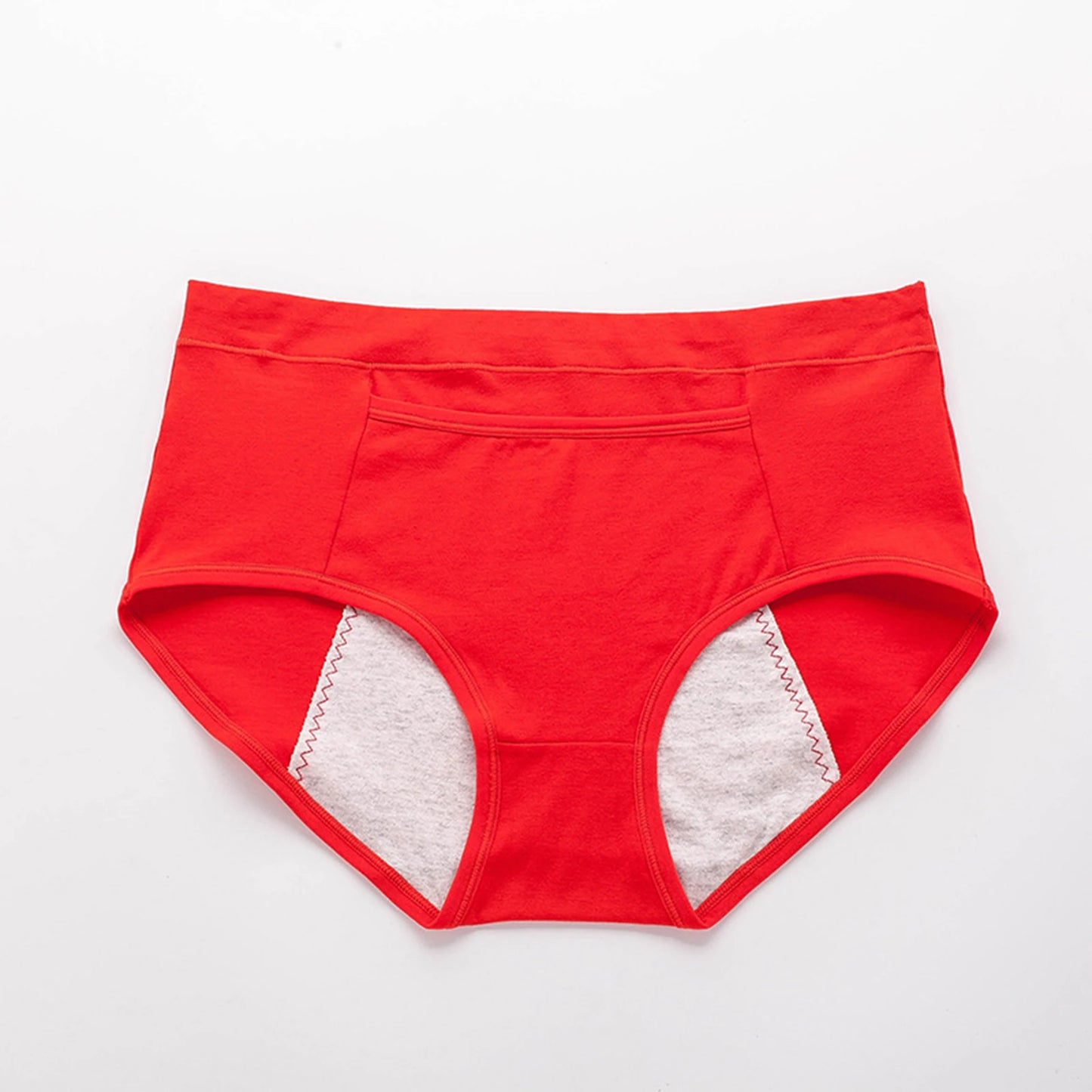High Waisted Elasticity Underwear Breathable Period Underwear Solid Color Sanitary High Waisted Underwear For Women
