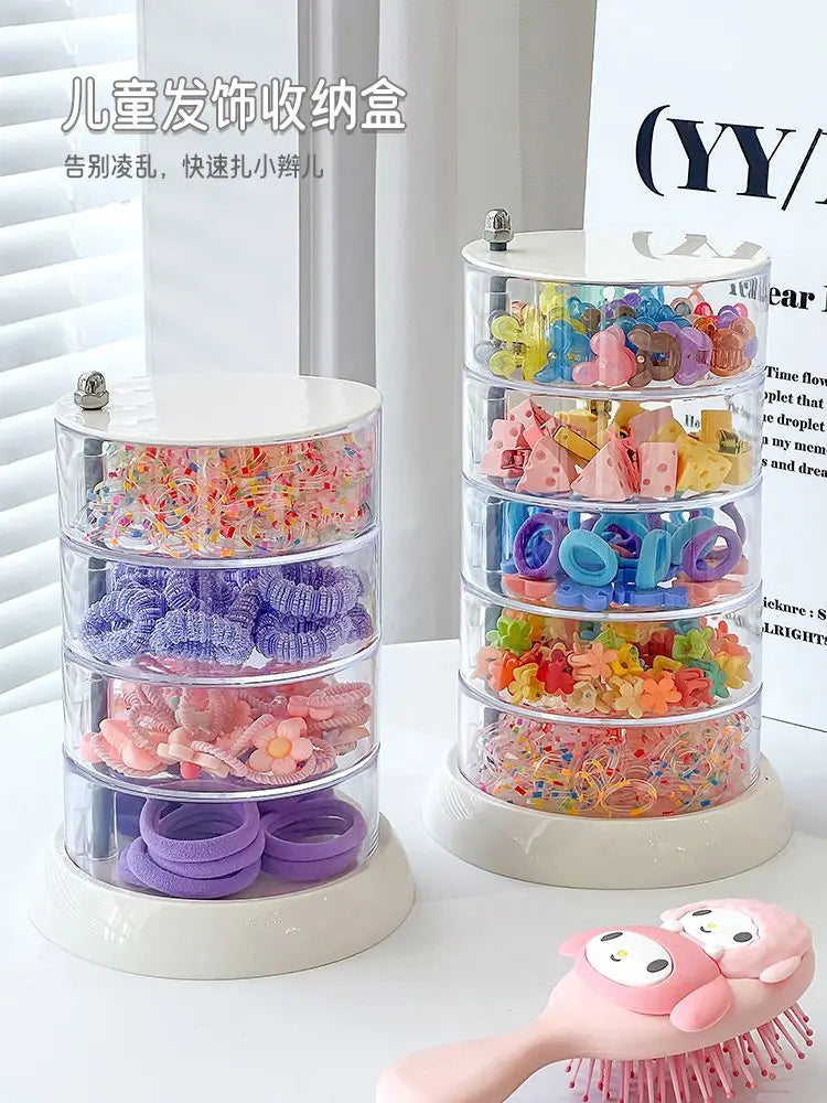 Baby hair accessories multi-layer  rotating children's headgear clip finishing little girl headrope rubber band jewelry