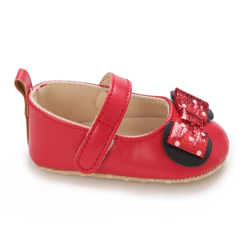 Baby Girl Cute Bow Shoes Spring Autumn Toddlers Prewalkers White Cotton Baptism Shoes Infant Soft Bottom First Walkers 0-18M