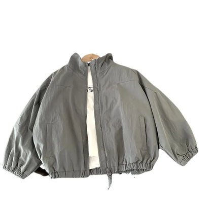 Boys Coats 2025 Autumn Fashion Cool Korean Style Kids Clothes Casual Patchwork Looose Solid Color Jacket Coats
