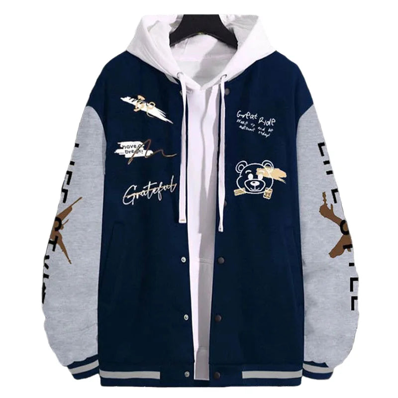 Men's Jackets Coat Spring Autumn Casual Long Sleeve Golf Wear Men Baseball Jacket Fashion Printed O-neck Windbreaker Men's Coats