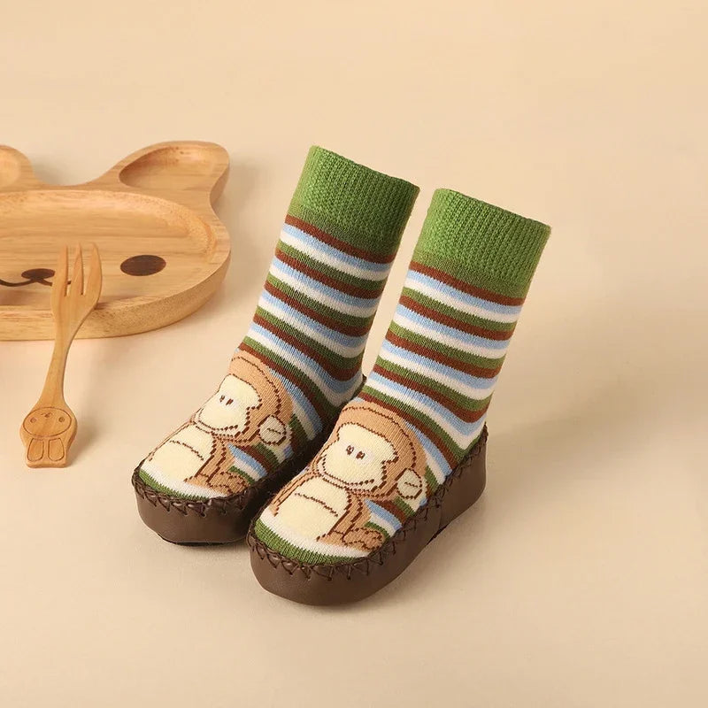 Baby Socks Slippers With Rubber Soles Girl Boy Infant Newborn Children Floor Socks Shoes Anti Slip Soft Sole Toddlers Indoor