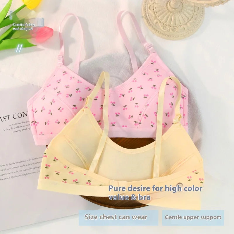 Teenage Girls Underwear 3PCS Developmental Small Undershirt Female Big Boy Elementary School Students Cotton 10-13 Years Old Bra