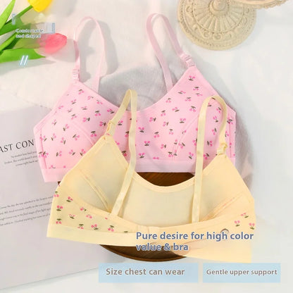 Teenage Girls Underwear 3PCS Developmental Small Undershirt Female Big Boy Elementary School Students Cotton 10-13 Years Old Bra