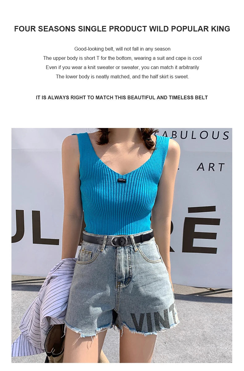 Alloy women Belts New style luxury for Genuine Leather Fashion Pin Buckle Jeans Decorative Ladies Retro Decorative
