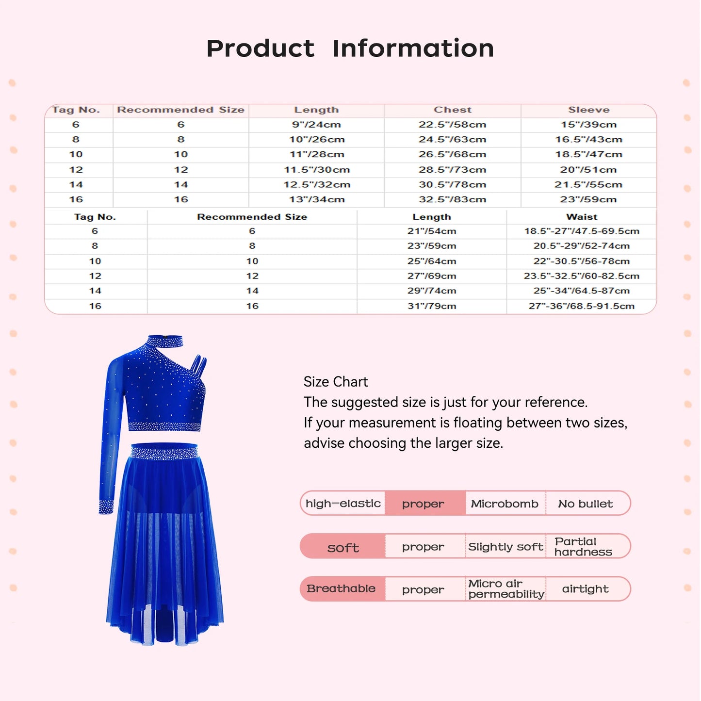 Girls Lyrical Dance Set Rhinestones Tops One Shoulder Crop Top with Side Slit Irregular Mesh Skirt Modern Contemporary Dancewear