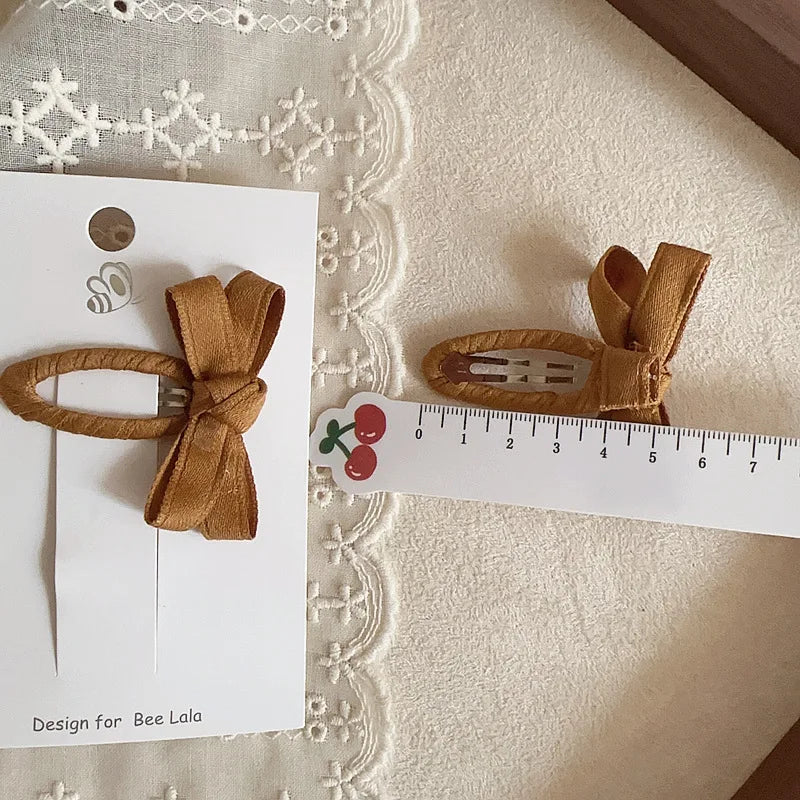 Belt Bow Baby Hair Clip for Girl Sweet Fashion Solid Color Leaf Series Barrettes for Toddler Cute BB Clip Kids Hair Accessories