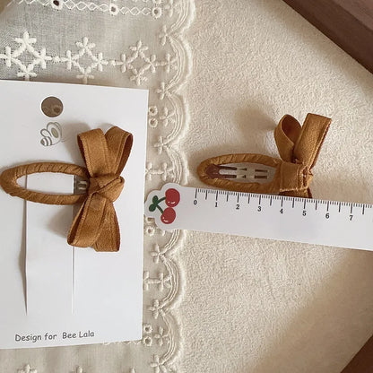 Belt Bow Baby Hair Clip for Girl Sweet Fashion Solid Color Leaf Series Barrettes for Toddler Cute BB Clip Kids Hair Accessories
