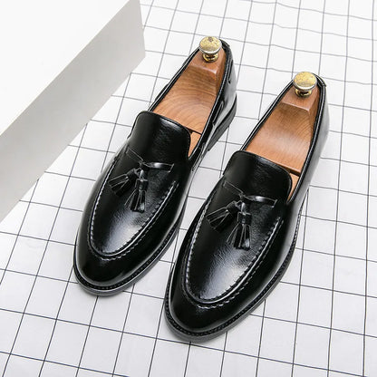 High Quality Men's Dress Shoes Slip On Leather Shoes Male Casual Business Shoes For Men 2026 Flat Party Leather Loafers Man
