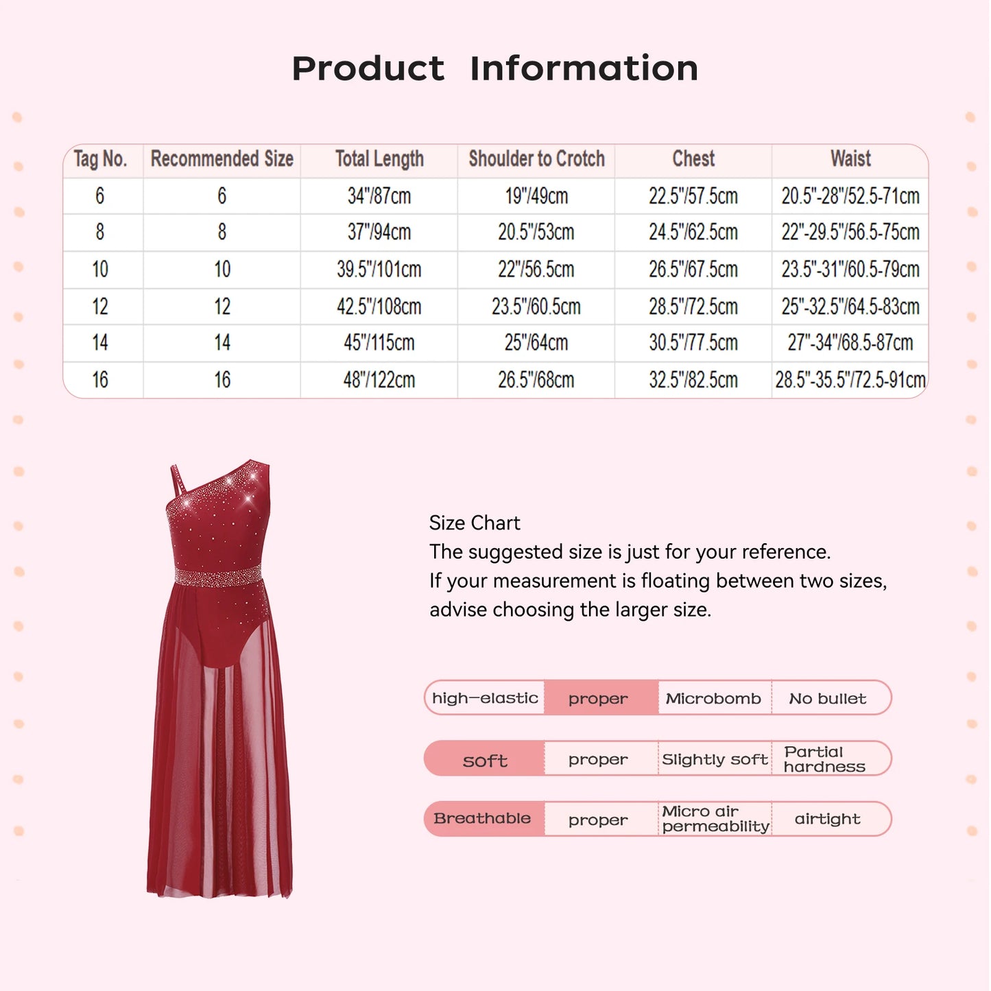 Girls Delicate 3D Flower Lyrical Dance Dress Asymmetrical Ruched Long Dress Gymnastics Modern Dance Clothes Performance Dress