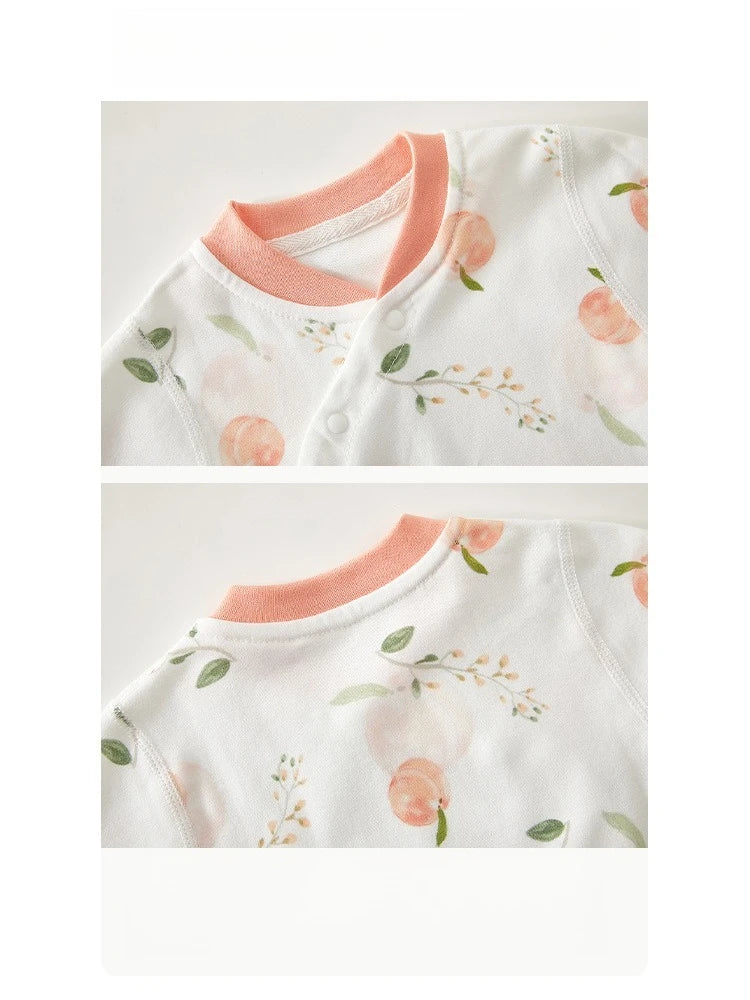 Baby Underwear Set Autumn and Winter Newborn Clothes Pure Cotton Bottom Split High Waist Men's and Women's Baby Clothes 2pce Set