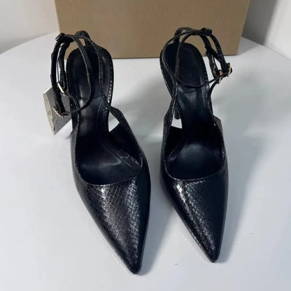 2026 High Heels Women Shoes Elegant Pointed Toe Ankle Strap Black Luxury Designer Stilettos Party Wedding Pumps for Lady