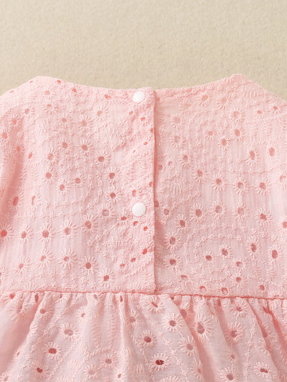 Baby Girls Clothes Set Spring Summer Toddler Solid Color Round Neck Long Sleeve T-Shirt Tops And Elastic Casual Ruffle Shorts