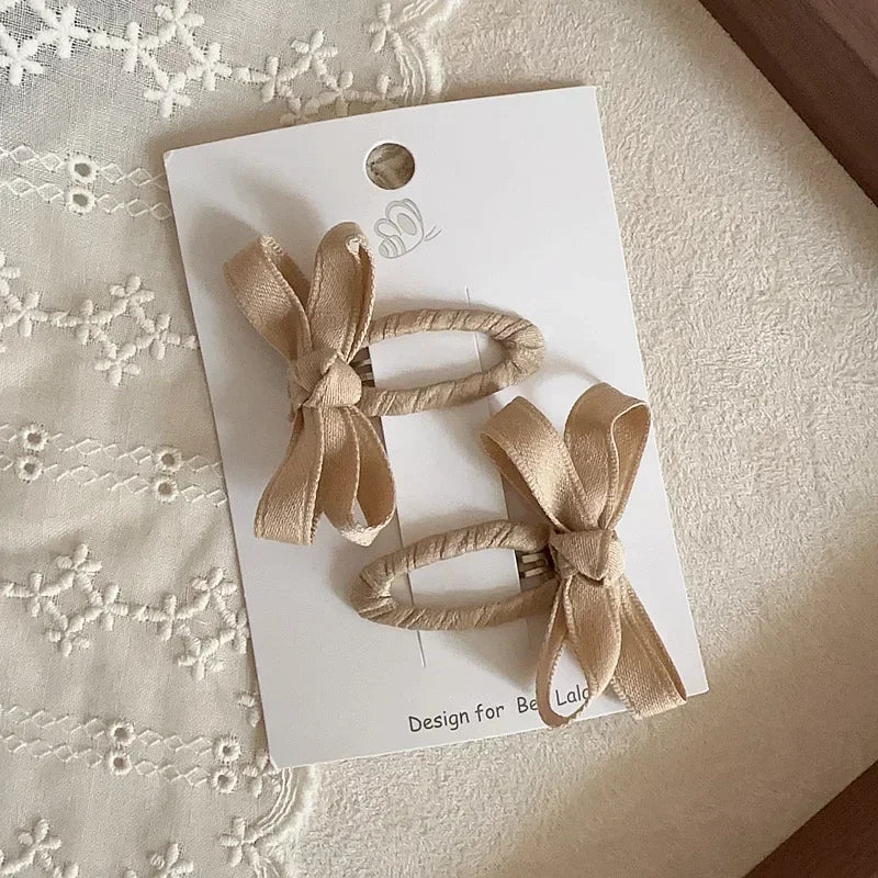 Belt Bow Baby Hair Clip for Girl Sweet Fashion Solid Color Leaf Series Barrettes for Toddler Cute BB Clip Kids Hair Accessories