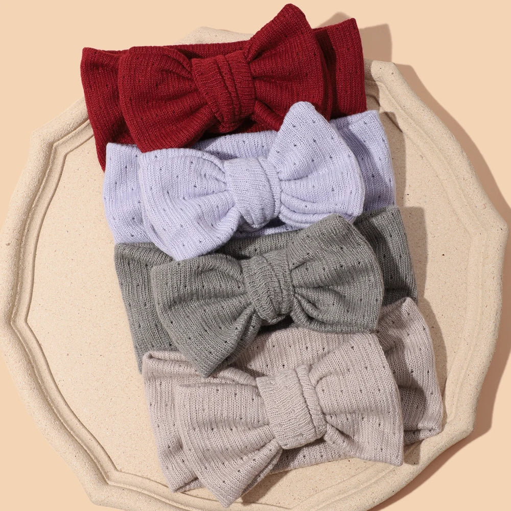 Baby Girl Hair Accessorie Solid Elastic Bow Hair Bands for Girls Soft Comfortable Baby Headband Cute Infant Photography Props