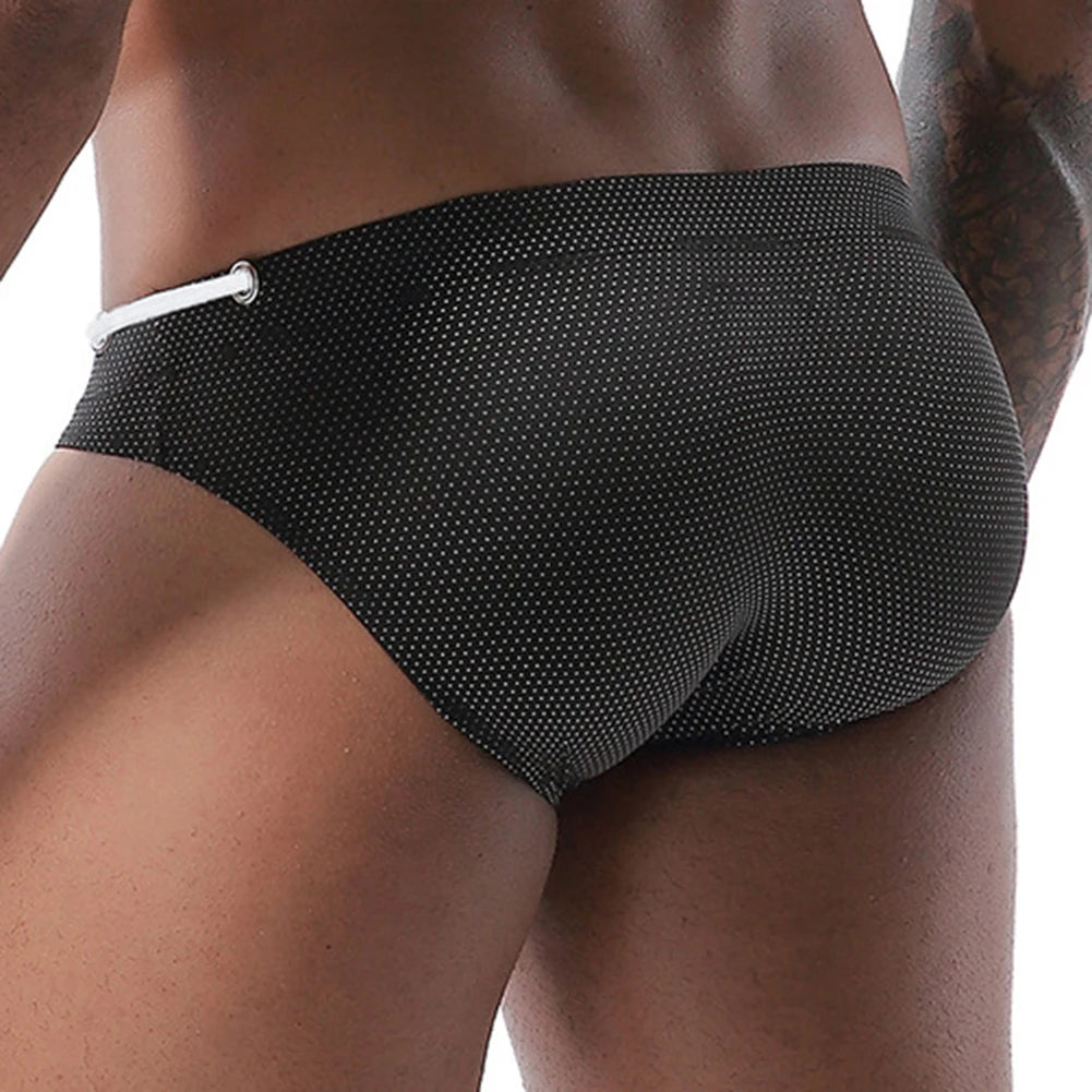 Men's Sexy Swimming Briefs Swimsuit Summer Beach Bikini Fashion Beach Breathable Large Pouches Surf Shorts Beachwear ﻿