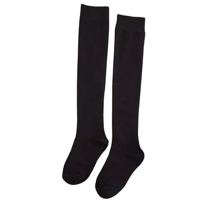 Kids Girls Children High Cotton Socks Black Casual Fashion Overknee Tights for School Stretch Kids Long Socks for Spring Autumn
