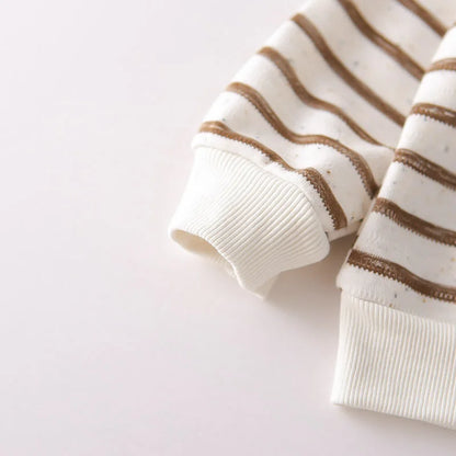 1-5Y Baby Girls Clothes Cute Casual New Style Outfit Kids Boys Clothing Cotton Puppy Print Striped Sweatshirt Tops and Pants Set