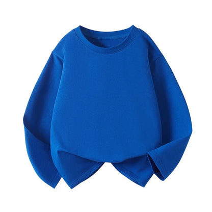 Girls Boys Long Sleeve T-Shirts Casual Kids Pure Cotton O-neck Solid Tee Tops Spring Blouse T Shirt for Teens Girl Clothes 3-14Y