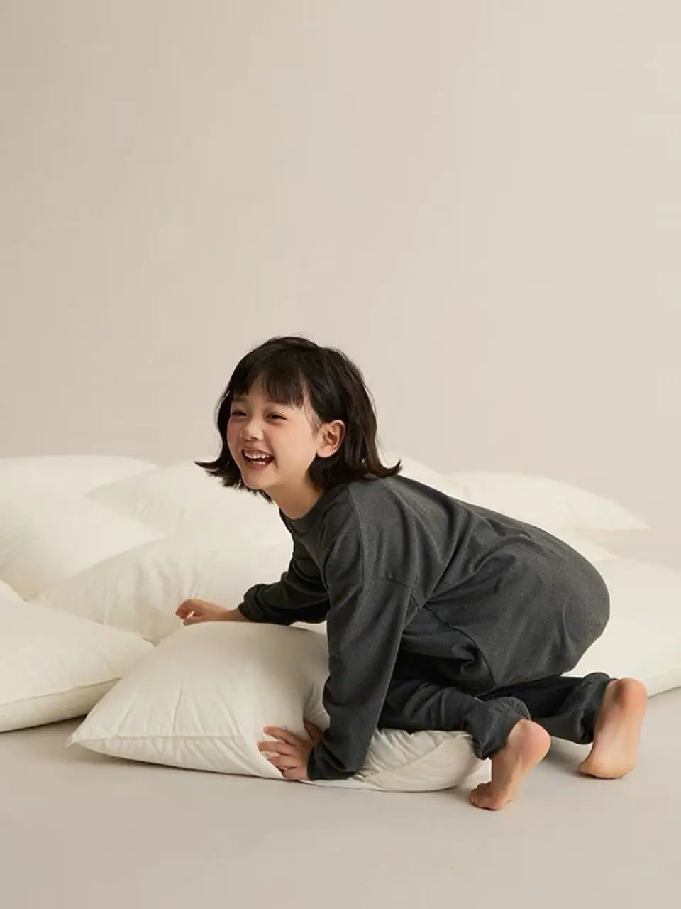 Girls Pajamas Sets Winter Autumn Sleepwear for Kids Solid Color Children's Loungewear Set Teenager Underwear Baby Pijama 3-14T