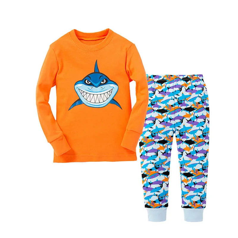 Boys Pajamas Sets 2 to 3 4 5 6 7 8 Years Cotton Long Sleeve Toddler Boy Pijama Autumn Winter Kids Sleepwear Set Children Clothes