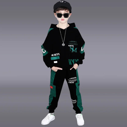 Teen Boy Sets 2025 New Children Spring Fashion Suit New Boys Clothing Set Kids Letter Hoodies+Sports Pants 2 Pcs Outfits