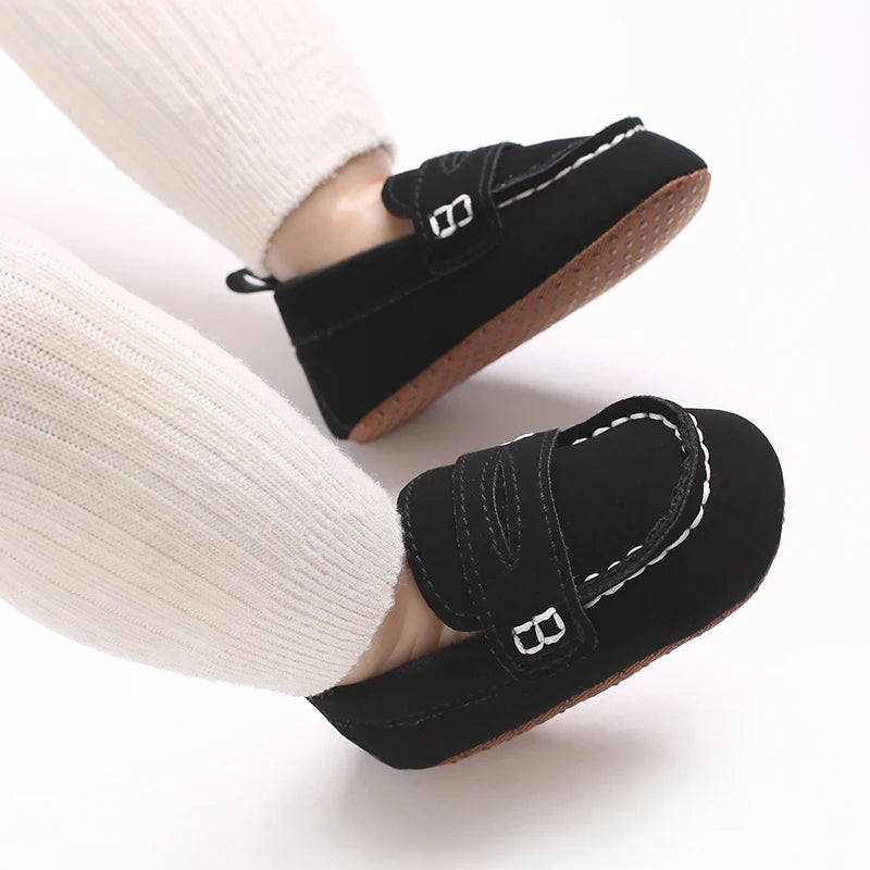 First Walking Shoes for Baby Boys Delightful Solid Color Slip-On Loafers Ligh Casual Sneakers