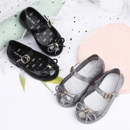 Spring and summer new girls' sandals 25 years old Baotou bow princess jelly single shoes children's dance shoes cross-border dro