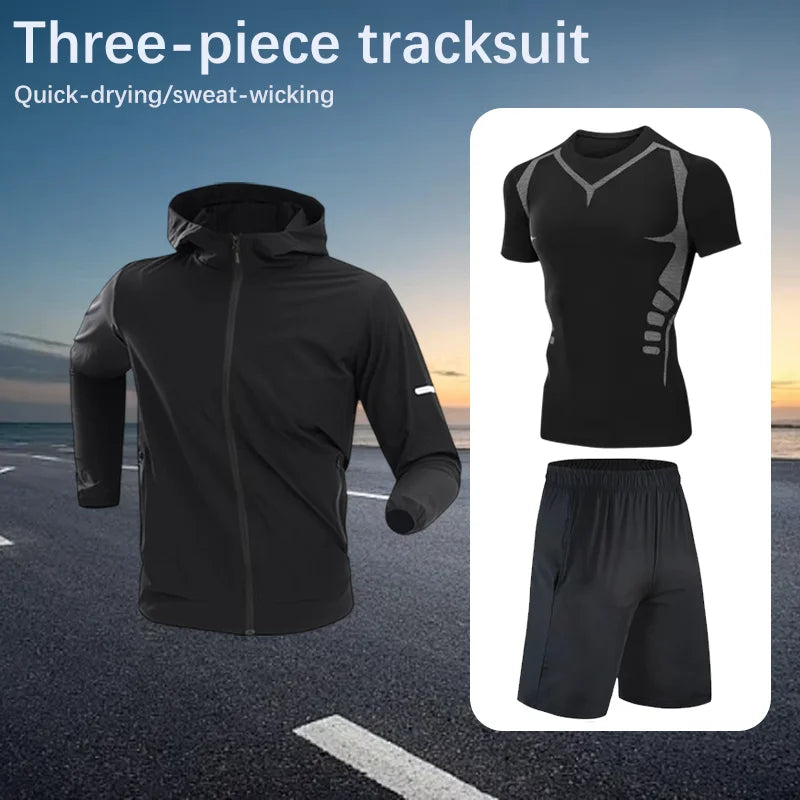 Men's Breathable Sports Suit Sweat-Wicking Lightweight Stylish New Style Clothing Trendy Spring Summer Fitness Casual Wear