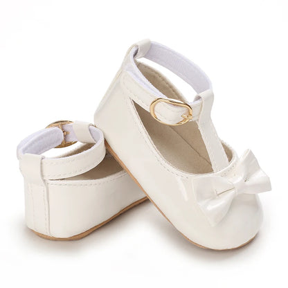 Girls' Princess Shoes Red Shoes Butterfly Bow Shiny Surface Walking Shoes Ladies' Baby Shoes Baby Shoes For Going Out Low