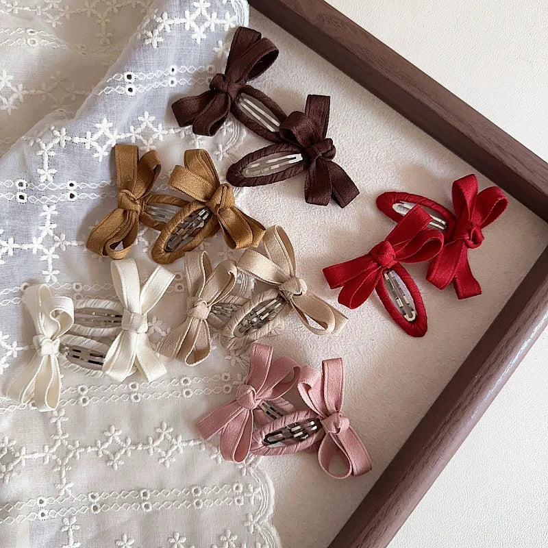 Belt Bow Baby Hair Clip for Girl Sweet Fashion Solid Color Leaf Series Barrettes for Toddler Cute BB Clip Kids Hair Accessories