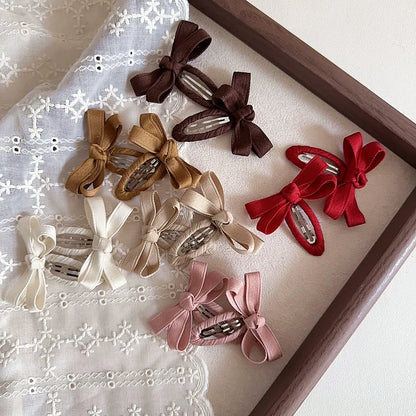Belt Bow Baby Hair Clip for Girl Sweet Fashion Solid Color Leaf Series Barrettes for Toddler Cute BB Clip Kids Hair Accessories