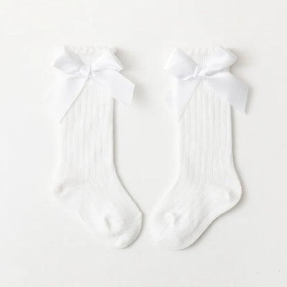 Baby Girl Accessories Infant Socks Spring Autumn New Big Bow Cotton Socks Kids Children Knee High Stocking Toddler Boy Clothes